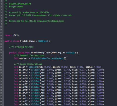 paintcode swift export